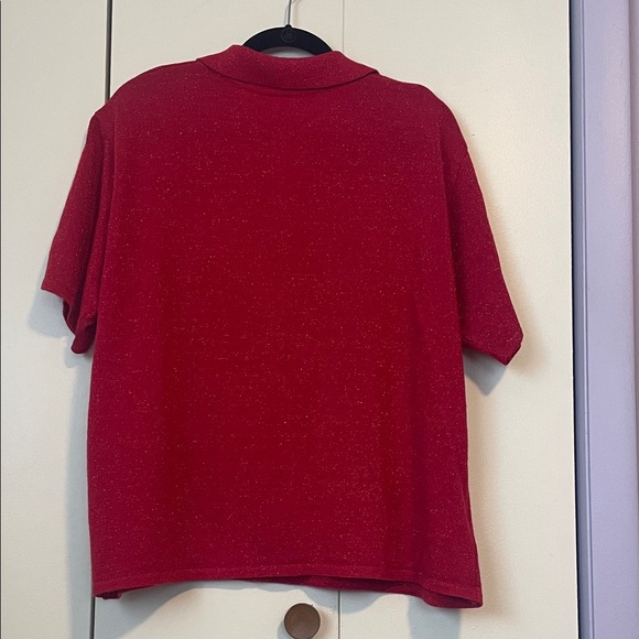 Red V-Neck Sweater - Picture 2 of 4